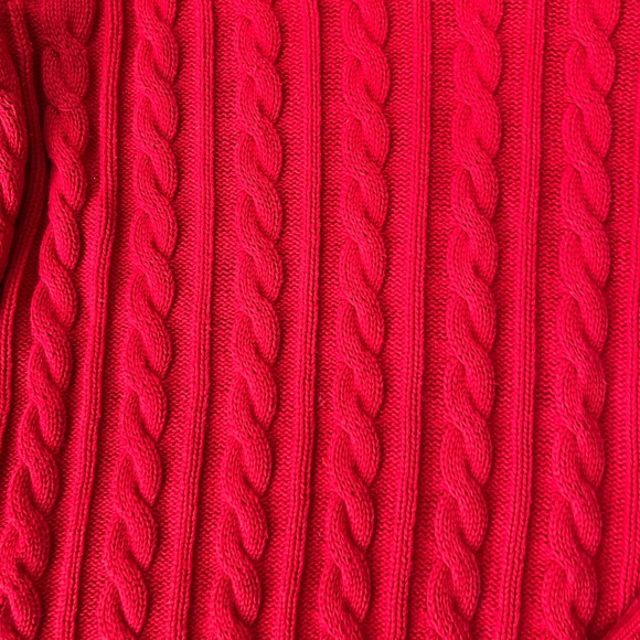 Lauren Ralph Lauren Cable Knit V-Neck Sweater Red Size 2X - Picture 4 of 6